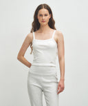 W BASIC STRING CROP SLEEVELESS IN WHITE image 10