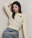 W SMALL CLASSIC LOGO CROP KNIT PULLOVER IN BLACK image 12