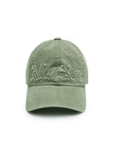 ROUGH CUT APPLIQUE BALL CAP IN LIGHT KHAKI