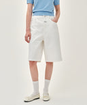 W LONG BERMUDA DENIM PANTS IN WHITE image 11