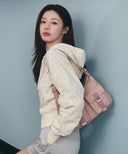 W CLASSIC LOGO CROP HOODIE ZIPUP IN IVORY image 2