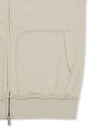 BACK LOGO JERSEY HOOD VEST IN BEIGE image 15