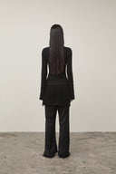 SNAP DETAIL SLIM TOP IN BLACK image 8
