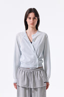 BACK LOGO SHEER CARDIGAN FOR WOMEN IN LIGHT BLUE image 12