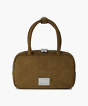 CLASSIC LOGO SQUARE SUEDE MINI TOTE BAG IN CAMEL image 1
