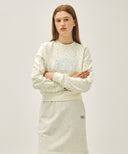 W CLASSIC LOGO CROP SWEATSHIRT IN FLOWER image 1