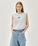 SORONA COOL SMALL CLAASIC LOGO SLEEVELESS IN LIGHT HEATHER GREY