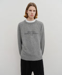 LETTERING LOGO KNIT PULLOVER IN HEATHER GREY image 1
