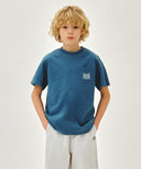 KIDS DOODLE CLASSIC LOGO POCKET POINT TEE IN BLUE image 1