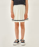 KIDS W MARINE PLEATED SKIRT IN IVORY image 1