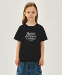 KIDS NECK POINT LETTERING TEE IN BLACK image 1
