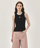 W RIBBON CLASSIC LOGO SLEEVELESS IN BLACK image 1