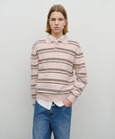 REGULAR LOGO STRIPE POLO KNIT IN PINK image 1