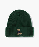 DOODLE BEAR BEANIE IN DARK GREEN image 1