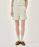 W VINTAGE CLASSIC LOGO SWEAT SHORTS IN OATMEAL image 1