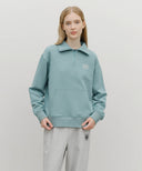 CLASSIC LOGO HALF ZIPUP SWEATSHIRT IN MINT GREY image 1
