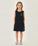 KIDS TERRY SLEEVELESS+PANTS SET-UP IN NAVY image 1