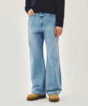 M RELAXED FIT BOOTS-CUT DENIM PANTS IN LIGHT BLUE image 1