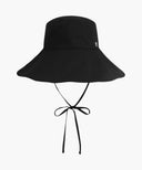 W STRAP SEERSUCKER WIDE BUCKET HAT IN BLACK image 1