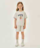 KIDS RAGLAN HALF SWEAT SET-UP IN OATMEAL image 1