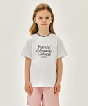KIDS NECK POINT LETTERING TEE IN WHITE image 1