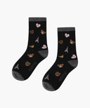 KIDS ALL OVER PATTERN SOCKS IN BLACK image 1