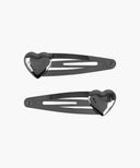 REGULAR LOGO HEART HAIR PIN 2PACK IN BLACK image 1