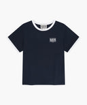 KIDS SMALL CLASSIC LOGO RINGER TEE IN NAVY image 1