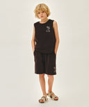 KIDS TERRY SLEEVELESS+PANTS SET-UP IN BROWN image 1