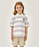 KIDS MULTI STRIPE COLLAR TEE IN LIGHT PURPLE image 1