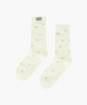 FLOWER JACQUARD SOCKS IN IVORY image 1