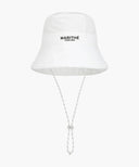 KIDS NYLON WIDE BUCKET HAT IN WHITE image 1