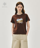 W AEROCOOL RESORT GRAPHIC TEE IN BROWN image 1