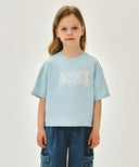 KIDS W BALLET CLASSIC LOGO SEMI CROP TEE IN SKY BLUE image 1
