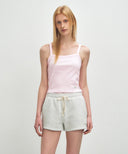 W BASIC STRING CROP SLEEVELESS IN LIGHT PINK image 1