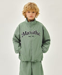 KIDS LETTERING LOGO WINDBREAKER IN KHAKI image 1