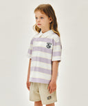 KIDS MULTI STRIPE COLLAR TEE IN LIGHT PURPLE image 2