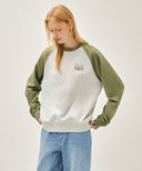 SMALL CLASSIC LOGO COLOR BLOCK SWEATSHIRT IN KHAKI image 2