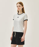 W CLASSIC LOGO RINGER TEE IN WHT/ RED image 2