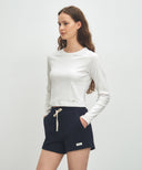 W BASIC CROP LONG SLEEVE IN WHITE