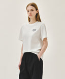 DOODLE BEAR TEE IN WHT/ BEG image 2