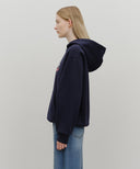 VINTAGE STAMP GRAPHIC HOODIE (BRUSHED) IN NAVY image 2