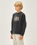 KIDS FLOWER BEAR CLASSIC LOGO REGEN SWEATSHIRT IN CHARCOAL GREY image 2
