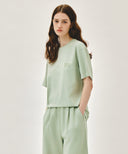 DRAWING LOGO DYEING TEE IN MINT image 2
