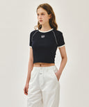 W AEROCOOL SMALL CLASSIC LOGO SLIM RINGER TEE IN NAVY