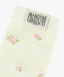 FLOWER JACQUARD SOCKS IN IVORY image 2