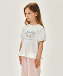 KIDS W BALLOON SLEEVE PEPLUM TEE IN WHITE image 2