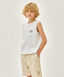 KIDS DOODLE CLASSIC LOGO POCKET SLEEVELESS IN WHITE image 2