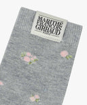 FLOWER JACQUARD SOCKS IN MELANGE GRAY image 2