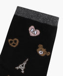 KIDS ALL OVER PATTERN SOCKS IN BLACK image 2